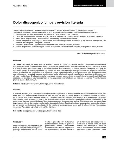 Dolor discogénico lumbar: revisión literaria.